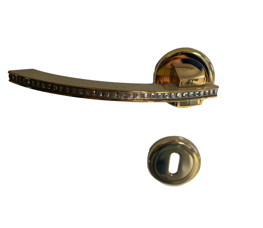DOOR HANDLE BEATRICE GOLD 24Κ with Swarovski® crystals